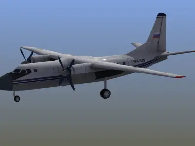 An-24 Coke LD1 Low-poly 3D model