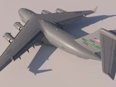 C-17 Globmaster III Military Transport Aircraft Low-poly 3D model