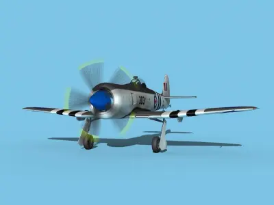 Hawker Sea Fury V14 RCAF 3D model