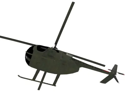 Hughes OH-6 Cayuse Aircraft Low-poly 3D model