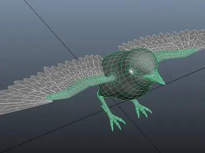 Rig Sparrow Bird  Low-poly 3D model