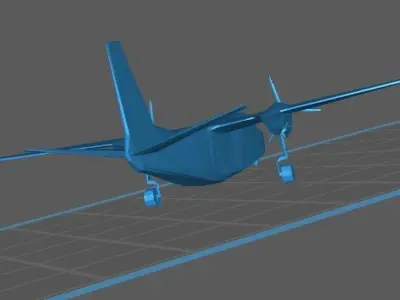 Airplane - Twin Commander AC 1000 695 A B Low Poly 3D print model