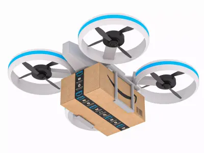Amazon Quadrocopter Drone Delivery 3D model