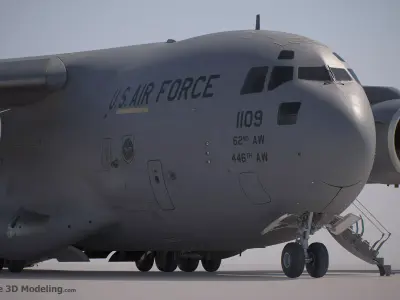 C-17 Globemaster III Ultra Detailed Military Transport Aircraft Low-poly 3D model