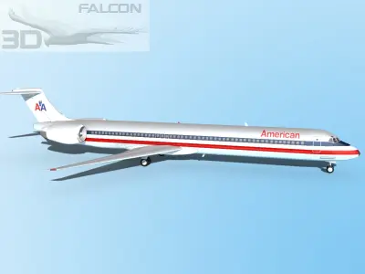 Falcon3D MD-80 American Airlines 3D model