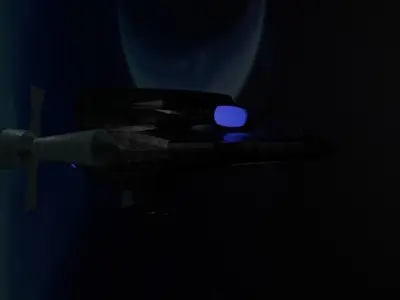 Spaceship with light 3D model