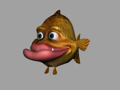 villon fish cartoon 3d rig model 3D model