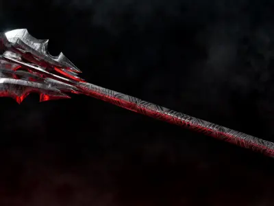 Sauron inspired Demonic Mace - Dark Fantasy Game Ready Weapon Low-poly 3D model