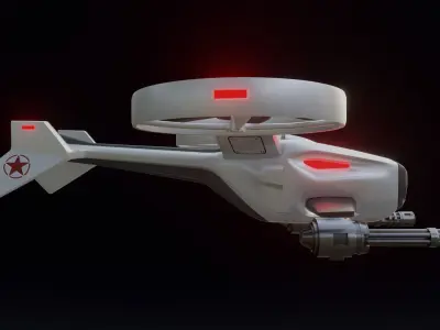 Combat Drone Concept Low-poly 3D model