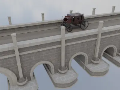 Historic Carriage Low-poly 3D model