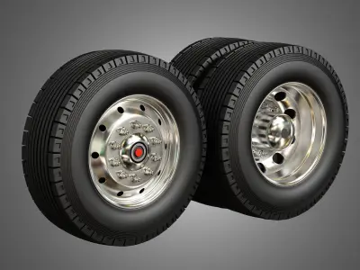 Fire Truck - Tires and Rims - Specified for 3d Printing Orders 3D model
