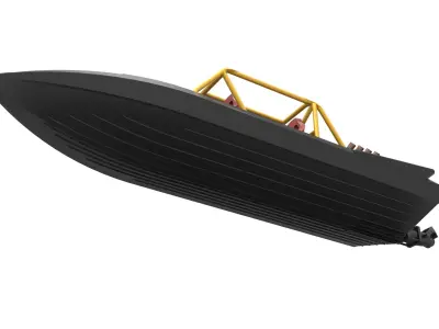 Quad Jet sprint boat Scale 1 to 25 3D print model