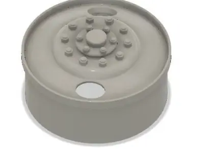 Printable 2-hole front and rear truck wheels with tires 3D print model