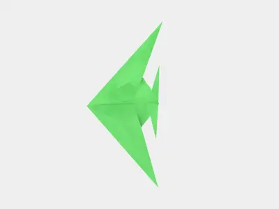Origami Angelfish Low-poly 3D model