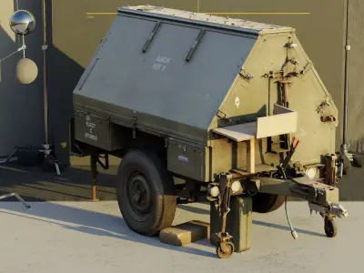 Photogrammetry Model of Military Comms Vehicle Low-poly 3D model