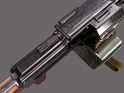 PKM Machine Gun Low-poly 3D model