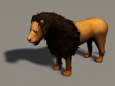 Lion 3d Lowpoly model Low-poly 3D model