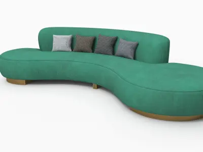 Serpentine Sofa Green 3D model