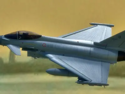 Euro Fighter Typhoon with High Resolution Cockpit-Fully Rigged Low-poly 3D model