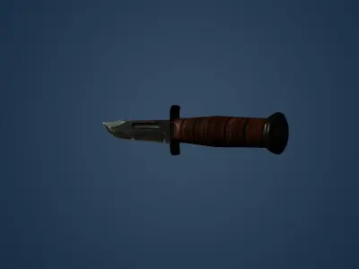 Ka-Bar Military Knife 3D Model Game Ready Low-poly 3D model