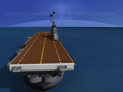 Essex Class Aircraft Carrier CV-11 USS Interpid 3D model