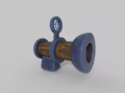 Stylized cannon Low-poly 3D model