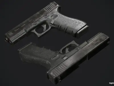 glock 17 With Flux Defence FlashMag Low-poly 3D model