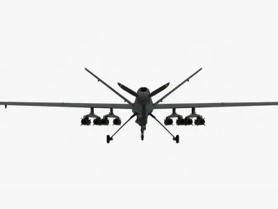 UDIM 8K Unmanned Combat Air Vehicle MQ 9 Reaper UAV 3D model