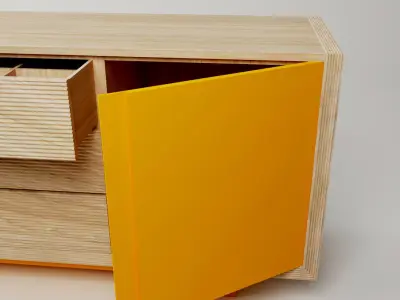 Yellow Desk Free 3D model