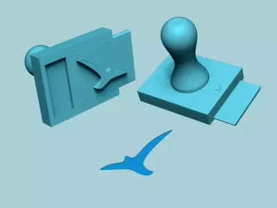 Stamp 30 Flying Bird 2 - Fondant Decoration Maker Toy 3D print model