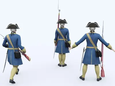 Swedish infantryman1709 Low-poly 3D model