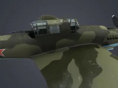 Low Poly Ilyushin IL-2 Shturmovik Low-poly 3D model