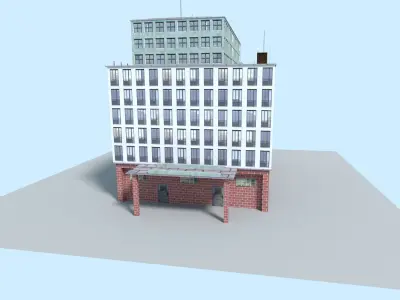 office city building Low-poly 3D model