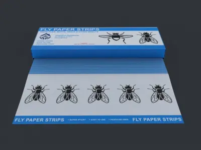 Fly Paper Strips Low-poly 3D model