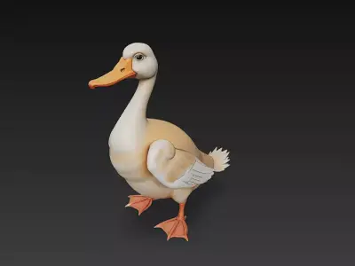Brown Duck 3D Model Basic - Low Poly Simple Low-poly 3D model