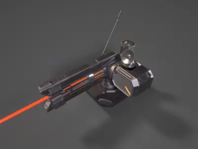SCI - FI LASER CANNON Low-poly 3D model
