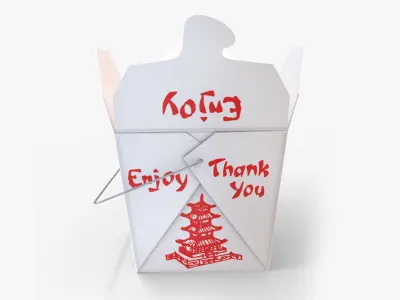 Chinese Takeout Box Low-poly 3D model