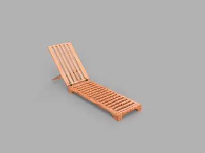 Recliner wooden lounge chair 3D print model