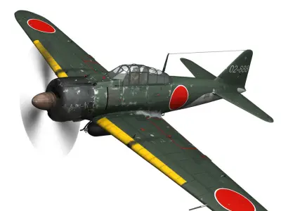 Mitsubishi A6M2 Sen Baku - Kamikaze Unit 3D model