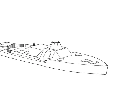 Old Small Armored River MineSweper Simple 3D print model