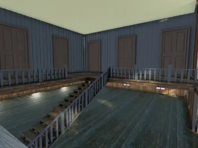 american wildwest cowboy saloon town building 3D model