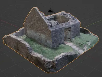 Napoleonic Ruin of Stone Building - Game-Ready Photoscan Low-poly 3D model