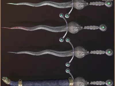 Legendary Cobra Sword Low-poly 3D model