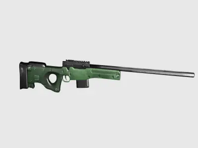 Animated and Rigged Awm Sniper Rifle Low-poly 3D model
