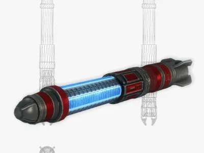 Missile 3 sci-fi low poly Low-poly 3D model