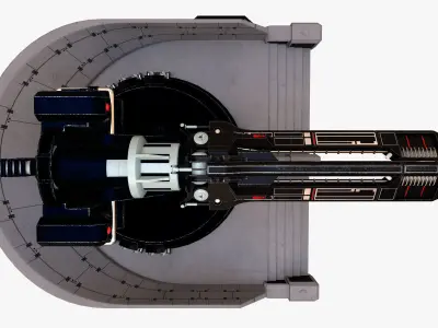 Turret rocket launcher Low-poly 3D model