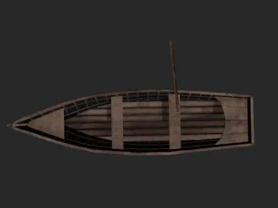Wood Boat  Low-poly 3D model