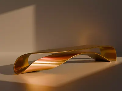 Curved Modern Table Free 3D model
