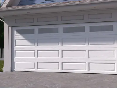 Electric Garage Doors White Rigged for Maya 3D model
