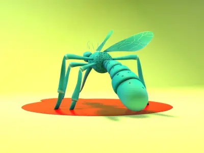 Mosquito - Cartoon Mosquito Low-poly 3D model